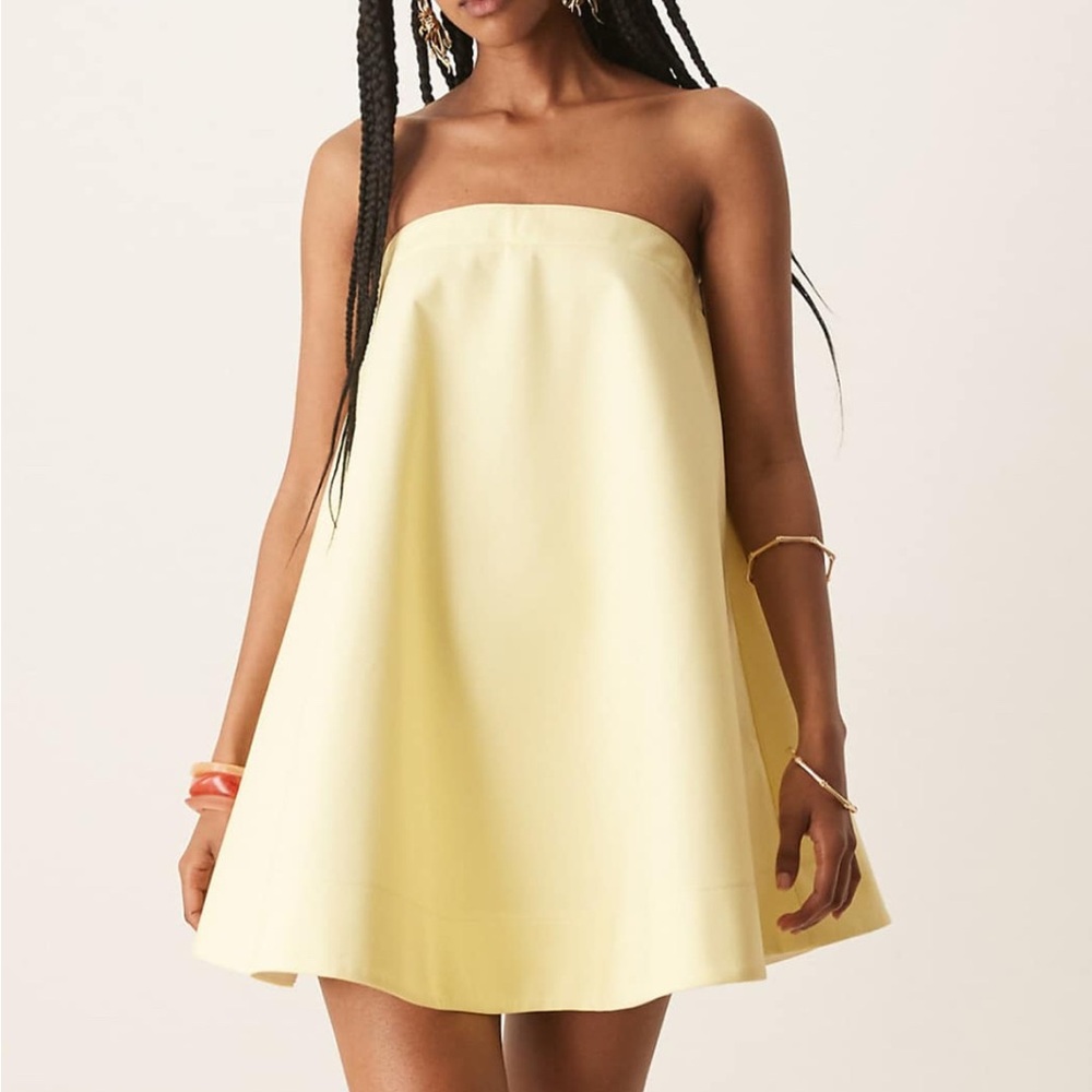 ASOS Elegant Yellow Strapless Dress